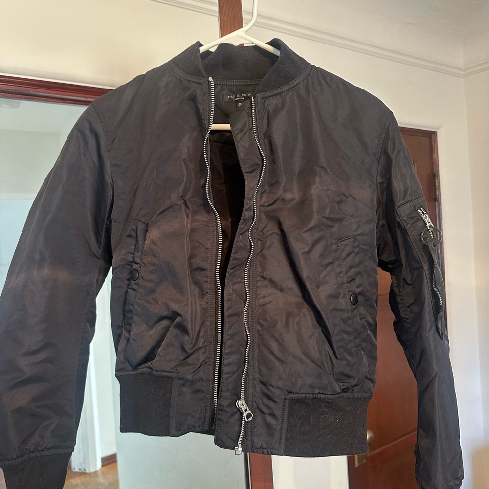 rag & bone Black Bomber Jacket